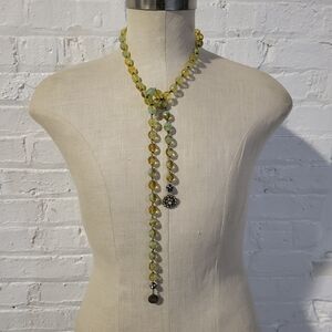 Elegant Green and Gold Beaded Necklace